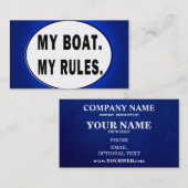 私のボート。 私の規則-おもしろいな船遊び 名刺 (正面/裏面)