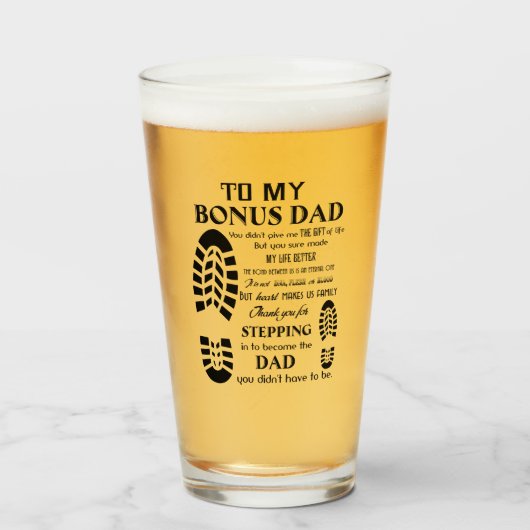 私のボーナスパパ、父の日の贈り物、パパのためのギフト タンブラーグラス (ドリンク正面)