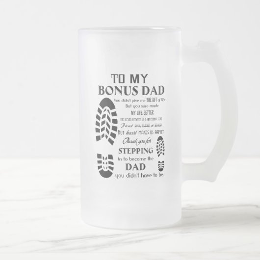 私のボーナスパパ、父の日の贈り物、パパのためのギフト フロストグラスビールジョッキ (右)