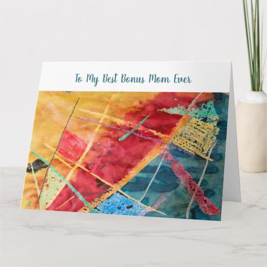 私のボーナ最高のスにママは常に水色+ワックスアート カード (正面)