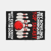 私のボーリングの技術は極秘でも無い フリースブランケット (正面(横))