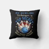 私のボーリングテクニックはトップシークレットおもしろいボーリングB クッション (裏面)