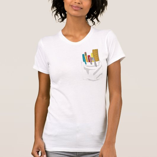私のポケット。私のペン。(白) Tシャツ (正面)