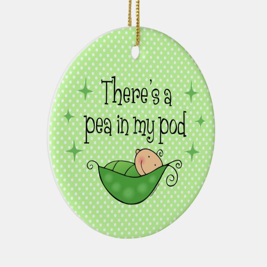 私のポッドのオーナメントのエンドウ豆 セラミックオーナメント (右)