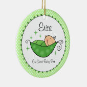 私のポッドのパーソナライズなオーナメントのエンドウ豆 セラミックオーナメント (右)