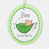 私のポッドのパーソナライズなオーナメントのエンドウ豆 セラミックオーナメント (左)
