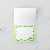 私のポッドの三重項のエンドウ豆はメッセージカード感謝していしています サンキューカード (内部)