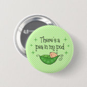 私のポッドボタンのエンドウ豆 缶バッジ (正面&裏面)