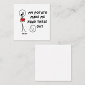 私のポテトは私にこれらのバレンタインを手渡おもしろいした ノートカード (正面/裏面)