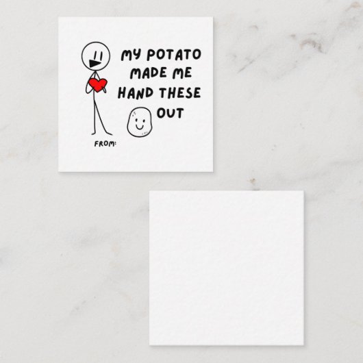私のポテトは私にこれらのバレンタインを手渡おもしろいした ノートカード (正面/裏面)