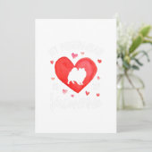 私のポメラニアンは私のバレンタイン バレンタインデーの犬 シーズンカード (スタンド正面)