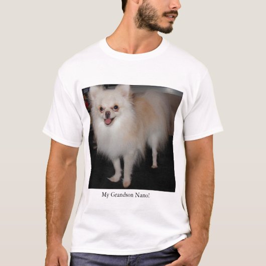 私のポメラニア犬の孫 Tシャツ (正面)