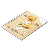 私のポメラニア犬食べ私の宿題 ノートブック (左側)