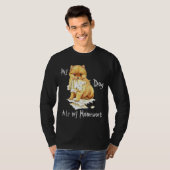 私のポメラニア犬食べ私の宿題 Tシャツ (正面フル)