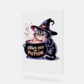 私のポーションをオフにポーズハロウィーンかわいいキャットクラ アクリルサイン (傾斜)