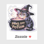 私のポーションをオフにポーズハロウィーンかわいいキャットクラ シール (シート)