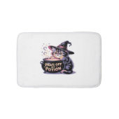 私のポーションをオフにポーズハロウィーンかわいいキャットクラ バスマット (正面)