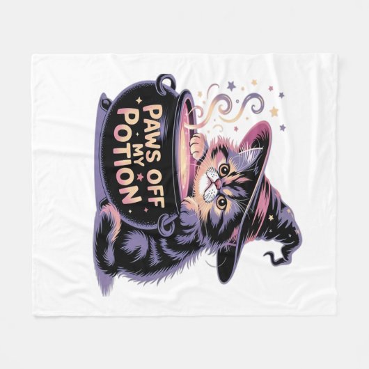 私のポーションをオフにポーズハロウィーンかわいいキャットクラ フリースブランケット (正面(横))