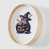 私のポーションをオフにポーズハロウィーンかわいいキャットクラ 壁時計 (傾斜)