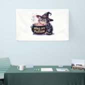 私のポーションをオフにポーズハロウィーンかわいいキャットクラ 横断幕 (トレードショー)