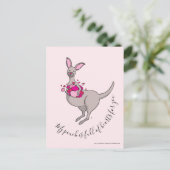 私のポーチはラブカンガルーフラットカードでいっぱいです ポストカード (スタンド正面)