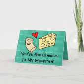 私のマカロニ、かわいいバレンタインへのあなたはチーズ シーズンカード (正面)
