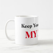 私のマグカップから手を離す コーヒーマグカップ (左)