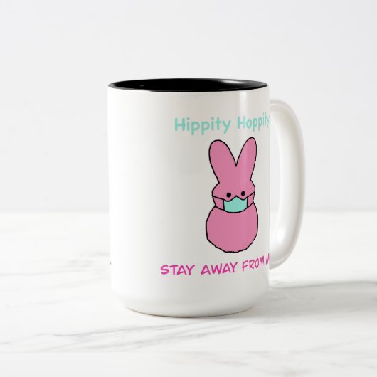 私のマグカップから遠くにのヒッピーのホッピティ ツートーンマグカップ (正面右)