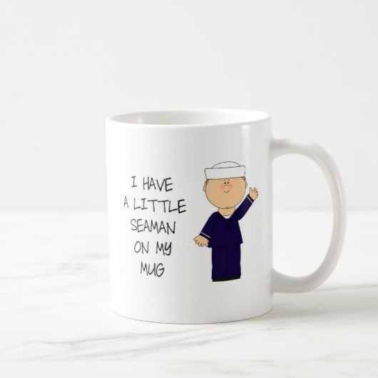 私のマグカップには小さな船乗りが可愛おもしろいく コーヒーマグカップ (右)