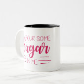 私のマグカップに砂糖を注ぐ ツートーンマグカップ (正面左)