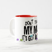 私のマグカップをTouchしないブーギー得おもしろマグカップ ツートーンマグカップ (正面左)