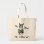 私のマディ食べー宿題の大きなトートバッグ ラージトートバッグ (正面)