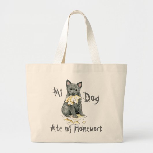 私のマディ食べー宿題の大きなトートバッグ ラージトートバッグ (正面)