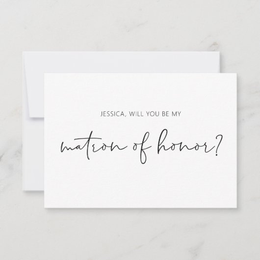 私のマトロン・オブ・オナーになってくれますか? プロポーズカード 招待状 (正面)