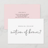 私のマトロン・オブ・オナーになってくれますか? プロポーズカード 招待状 (正面/裏面)
