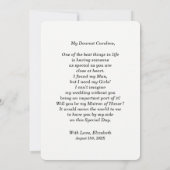 私のマトロン・オブ・オナーになってくれますか？ ラスティック サンキラ 招待状 (裏面)