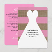 私のマトロン・オブ・オナー ピンク 招待状 (正面/裏面)