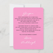 私のマトロン・オブ・オナー ピンク 招待状 (裏面)