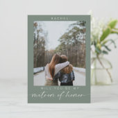 私のマトロン・オブ・オナー　フォト　セージグリーン 招待状 (スタンド正面)