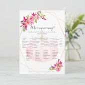 私のママかぼちゃの花模様 招待状 (スタンド正面)