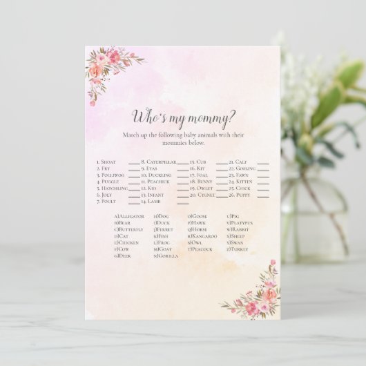 私のママである象の赤ちゃんシャワー 招待状 (スタンド正面)