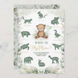 私のママのテディベア赤ちゃんシャワーのゲームカード 招待状