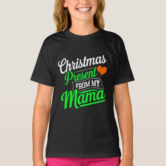 私のママのデジタルアートからのクリスマスプレゼント Tシャツ (正面)
