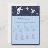 私のママの宇宙飛行士ゲームの宇宙ベビー 招待状 (正面)