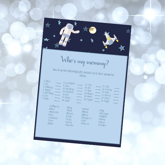 私のママの宇宙飛行士ゲームの宇宙ベビー 招待状