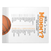 私のママの赤ちゃんの動物のシャワーゲームであるバスケットボール ノートパッド (正面)