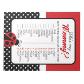 私のママの赤ちゃんの動物のシャワーゲームであるレディバグ ノートパッド (正面)