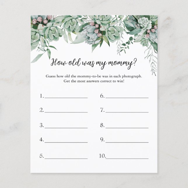 私のママの赤ちゃんシャワーのゲームは何歳だった (正面)