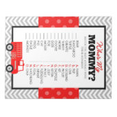 私のママの赤ちゃん動物のシャワーゲームである消防車 ノートパッド (正面)