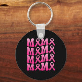 私のママ乳がん支援班のための衣服ピンク キーホルダー (正面)